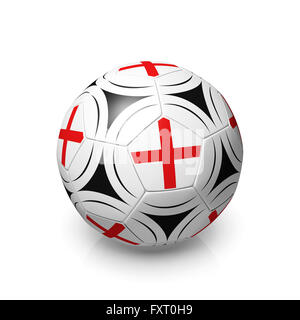 Ein Fußball mit eine englische Flagge 3d Render auf weißem Hintergrund. Stockfoto