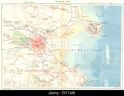 Irland: Dublin Bay, c1885 Antike Landkarte Stockfoto