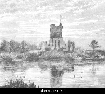 Irland: Seen von Killarney: Ross Castle, antiken print c1885 Stockfoto