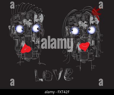 Paar Roboter Stock Vektor