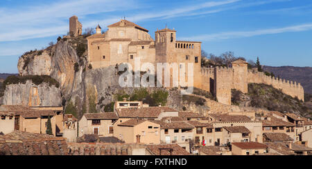 Burg Alquezar, Provinz Huesca, Aragon, Spanien. Stockfoto