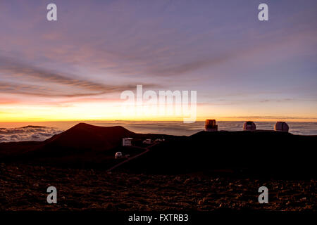 Teleskope auf Mauna Kea Berg, Big Island, Hawaii 2016 Stockfoto