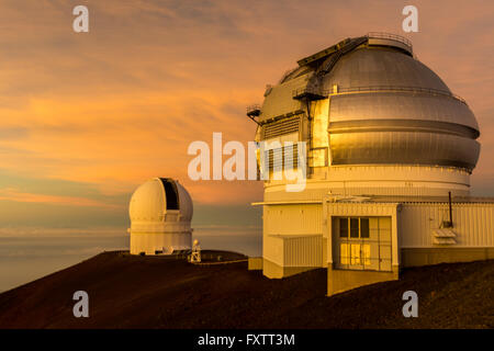 Teleskope auf Mauna Kea Berg, Big Island, Hawaii 2016 Stockfoto