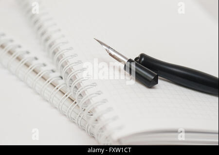 Vintage Federhalter. Alten und gebrauchten Schreibstift mit Tinte Metallkopf Stockfoto