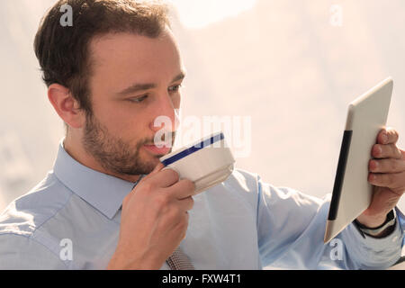 Unternehmer auf eine Kaffeepause Stockfoto