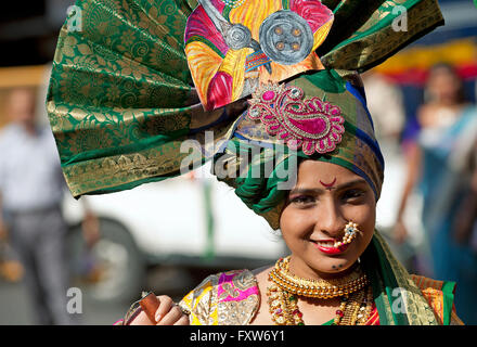 Das Bild der Prozession wurde erschossen in Girgaon Mumbai, Maharashtra, India Stockfoto