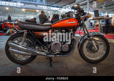 STUTTGART, Deutschland - 17. März 2016: Motorrad Kawasaki 900 Z1, 1973. Europas größte Oldtimer-Messe "RETRO CLASSICS" Stockfoto