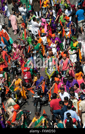 Das Bild der Prozession wurde erschossen in Girgaon Mumbai, Maharashtra, India Stockfoto