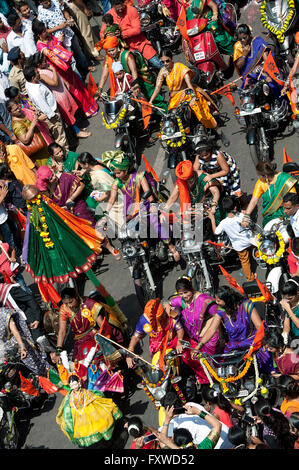 Das Bild der Prozession wurde erschossen in Girgaon Mumbai, Maharashtra, India Stockfoto