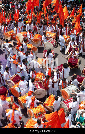 Das Bild der Prozession wurde erschossen in Girgaon Mumbai, Maharashtra, India Stockfoto