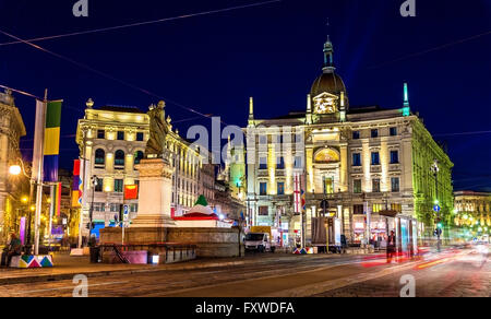 Blick auf Piazza Cordusio in Mailand, Italien Stockfoto