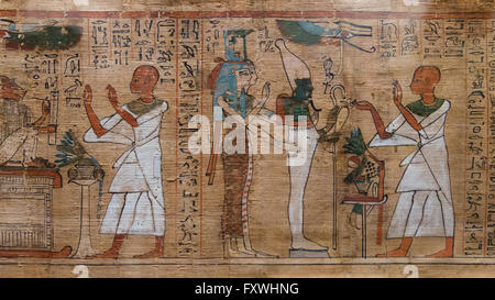 antiken Hieroglyphen an ägyptischen papyrus Stockfoto