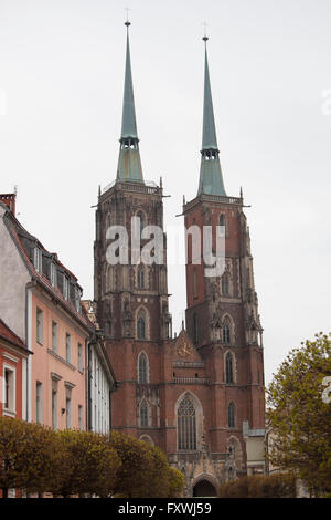 Die Kathedrale St. Johannes des Täufers in Breslau Stockfoto