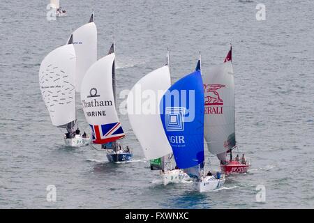 Le Concarneau. 3. April 2016. Bretagne, Frankreich. Der Beginn der AGR2 Segeln WM 2016. © Aktion Plus Sport/Alamy Live-Nachrichten Stockfoto