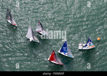 Le Concarneau. 3. April 2016. Bretagne, Frankreich. Der Beginn der AGR2 Segeln WM 2016. © Aktion Plus Sport/Alamy Live-Nachrichten Stockfoto