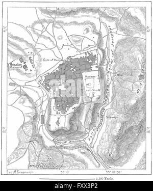 ISRAEL: Jerusalem, Kartenskizze, c1885 Stockfoto