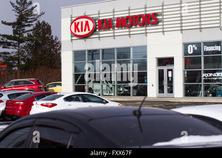 Kia Motors Autohaus in Kingston, Ontario, auf Montag, 11. Januar 2016. Stockfoto