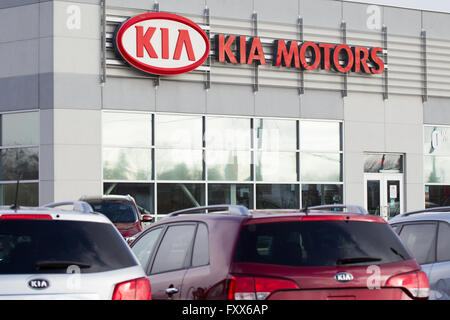 Kia Motors Autohaus in Kingston, Ontario, auf Montag, 11. Januar 2016. Stockfoto