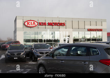 Kia Motors Autohaus in Kingston, Ontario, auf Montag, 11. Januar 2016. Stockfoto