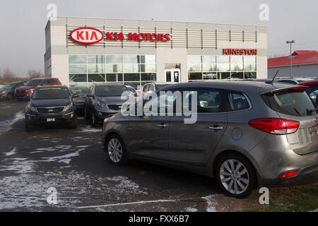 Kia Motors Autohaus in Kingston, Ontario, auf Montag, 11. Januar 2016. Stockfoto