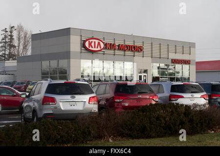 Kia Motors Autohaus in Kingston, Ontario, auf Montag, 11. Januar 2016. Stockfoto