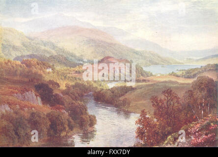 PERTHSHIRE: Fluß Teith, Lochs Achray Vennachar, antique print 1904 Stockfoto