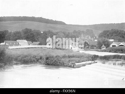 BERKS: Streatley von Goring Weir, antique print 1897 Stockfoto