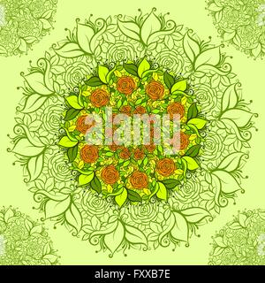 Komplizierte Vektor Blumenmuster. Vektor nahtlose Blumenmuster in Hippie Boho Stil. Stock Vektor