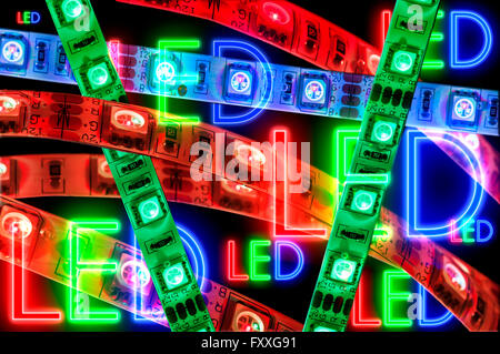 helle LED Lichtleiste abstrakt Stockfoto