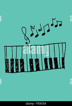 Abbildung einer Musik-Ikone mit Noten Stock Vektor