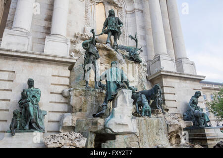 Matthias, Brunnen, Budaer Burg in Budapest, Ungarn Stockfoto