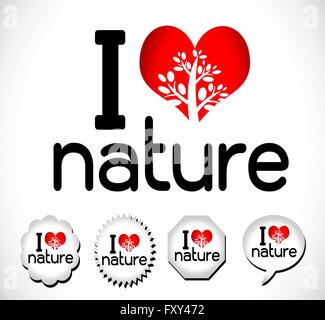 Ich liebe die Natur Stock Vektor