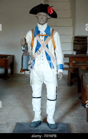 Mannequin trug die Uniform eines Soldaten, San Cristóbal, San Juan National Historic Site, Old San Juan, Puerto Rico Stockfoto