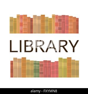 Bücher-Stapel-Bibliothek Bücherregal zu lesen Stock Vektor