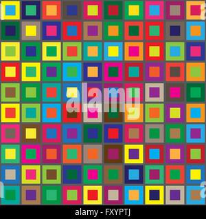Farben Quadrate abstrakte Musterdesign horizontale Hintergrund. Vektor-illustration Stock Vektor