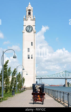 Montreal, Kanada - 26. Juli 2008: Montreal Uhrturm befindet sich am Eingang des alten Hafen von Montreal (Quai de l ' Horloge). Stockfoto