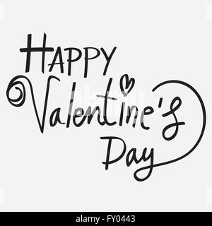 HAPPY VALENTINES DAY Schriftzug Hand handgefertigt Kalligraphie Vektor Stock Vektor