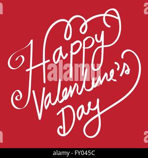 HAPPY VALENTINES DAY Schriftzug Hand handgefertigt Kalligraphie Vektor Stock Vektor
