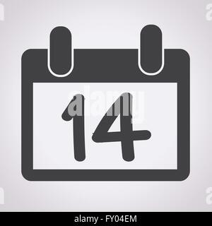 14. Februar Valentinstag-Kalender Stock Vektor