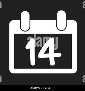 14. Februar Valentinstag-Kalender Stock Vektor