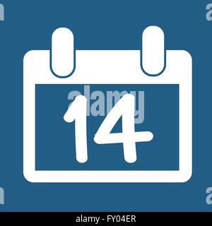 14. Februar Valentinstag-Kalender Stock Vektor