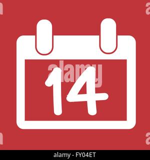 14. Februar Valentinstag-Kalender Stock Vektor