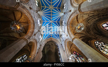 St Giles' Cathedral.Edinburgh. Das Kirchenschiff Decke. Stockfoto