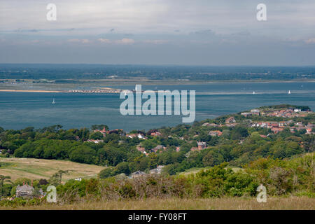 Hurst Castle von Tennyson Down, Isle Of Wight, England, Großbritannien Stockfoto