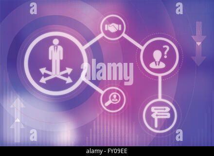 Illustration der Arbeitslosigkeit zur Beschäftigung Konzept Stockfoto