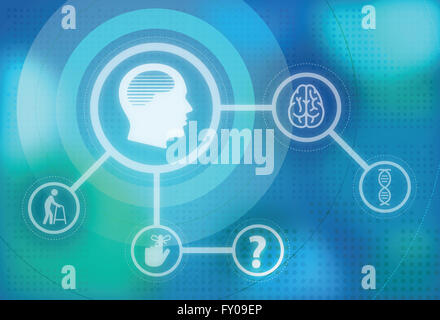 Anschauliches Bild der Alzheimer-Krankheit und ihre Auswirkungen Stockfoto