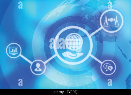 Anschauliches Bild die Globalisierung der Geschäftswelt Stockfoto