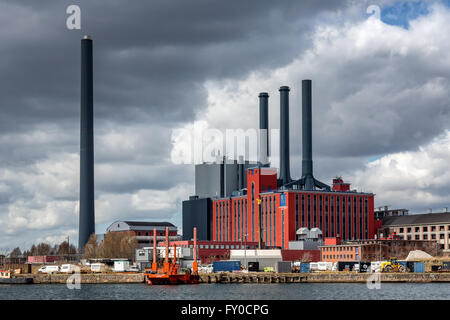 H.C. Oersted Kraftwerk in Sydhavnen - südlichen Hafen - Kopenhagen, Dänemark Stockfoto