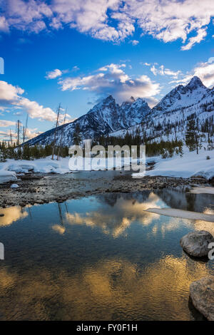 Clearing-Sturm über den Teton von Cottonwood Creek, Grand-Teton-Nationalpark, Wyoming USA Stockfoto