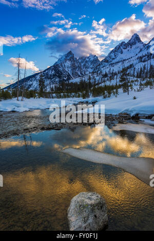 Clearing-Sturm über den Teton von Cottonwood Creek, Grand-Teton-Nationalpark, Wyoming USA Stockfoto